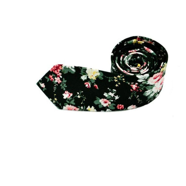 Men's Fashion Floral Skinny Slim Cotton Tie