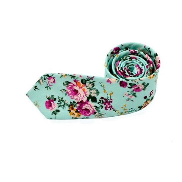 Men's Fashion Floral Skinny Slim Cotton Tie