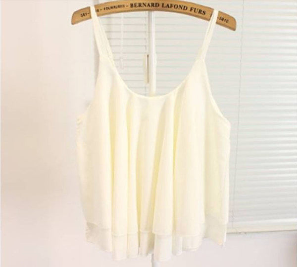 Women's Casual Double Layer Sleeveless Summer Tops