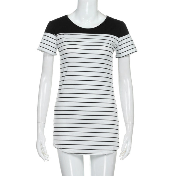 Women's Striped Short Sleeve Summer Dress