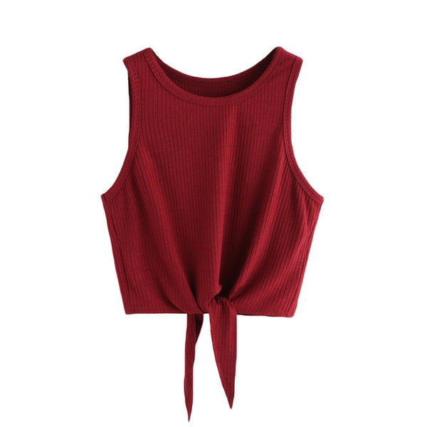 Round Neck Sleeveless Summer Style Tank Top