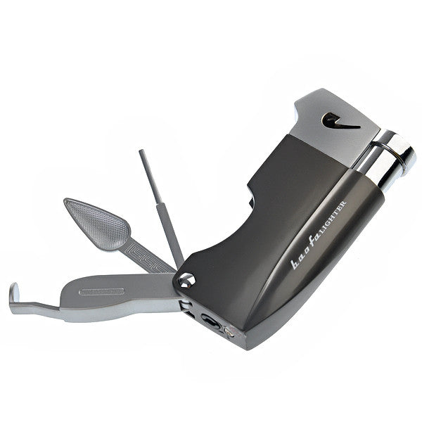 Multifunctional Pipe Lighter with Three Different Pipe Tools (