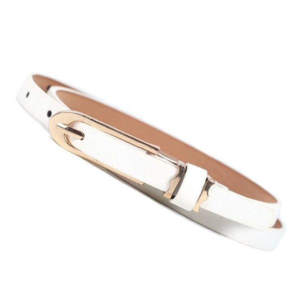 Women's Fashion Skinny Leather Waist Belt