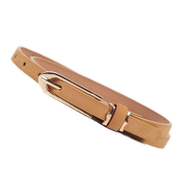 Women's Fashion Skinny Leather Waist Belt