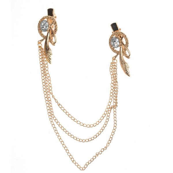 Fashion Women's Crystal Rhinestones & Feather Decor Alloy Head Chain