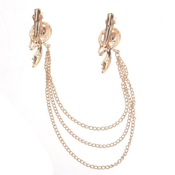 Fashion Women's Crystal Rhinestones & Feather Decor Alloy Head Chain