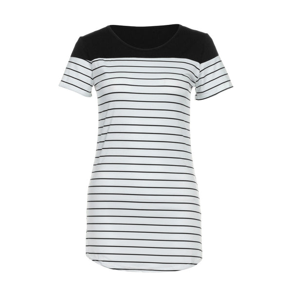 Women's Striped Short Sleeve Summer Dress