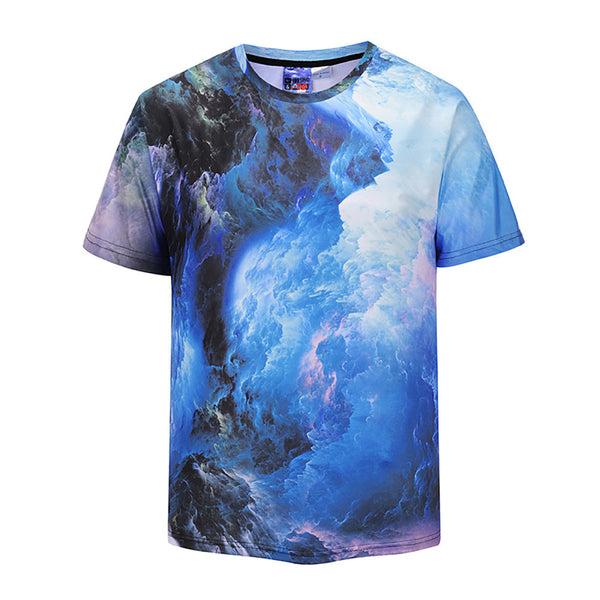 Cool 3D Print Cloud Short Sleeve Summer T-Shirt