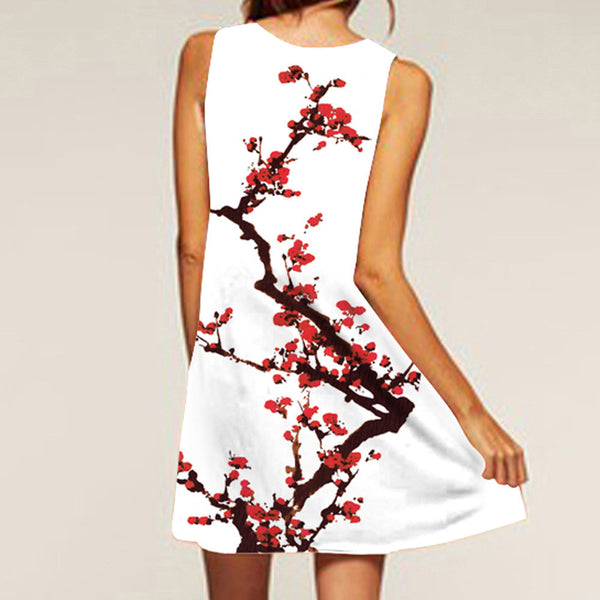 Vintage Women's Summer Sleeveless Beach Short Mini Dress